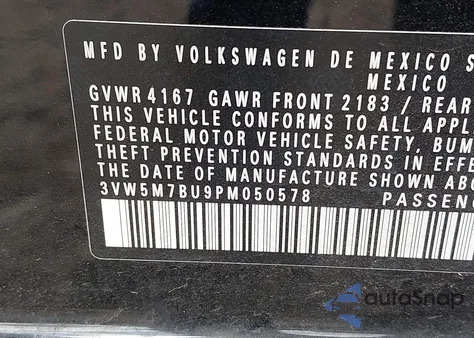 2023 Volkswagen Jetta 1.5T S from USA, damaged, VIN 3VW5M7BU9PM050578